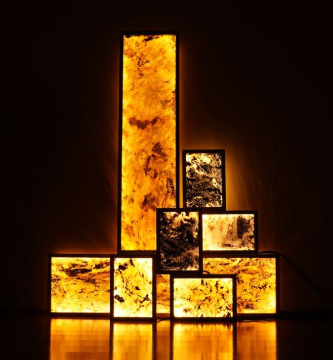 SIMBRA Lampen Ensemble SIMBRA Lampen, Naturstein, Eiche, Handwerk, Burgdorf